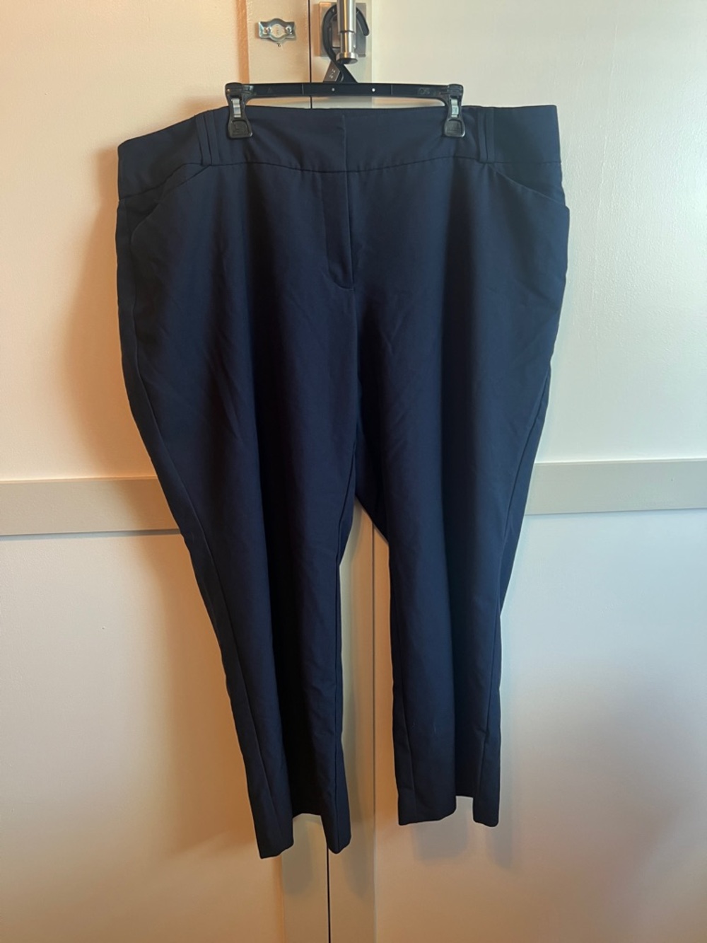 Alfani Dark Navy Straight Leg Trousers